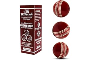 TRYSALAR LTD Weicher und sicherer Cricketball-Gummi für Training, Coaching, Üben, hervorragende Sprungkraft mit langlebigen, traditionellen Nähten, genäht für Indoor- und Outdoor-Fähigkeiten, Kinder, Jugendliche