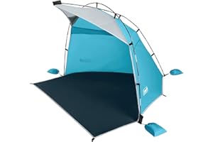 Coleman Lightweight Portable Beach Shade Canopy Tent, 5 Minute Setup, UPF 50+ Sun Protection, Includes Sand Bags & Stakes, Ideal for Beach, Park, Yard, Picnics