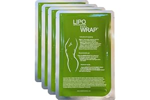 Lipo Applicator Body Wrap Firming Patches - Green Tea, Guarana & Seaweed Wraps | Anti Cellulite Wraps for Tightening & Contouring Belly, Waist, Legs, Arms & Stomach - Premium Lifting 4 Wraps + Gel