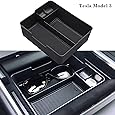 VXDAS Model 3 Model Y Center Console Organizer Tray with Deeper Pocket & Credit Card Holder for Tesla Model 3/Y Accessories 2017 2018 2019