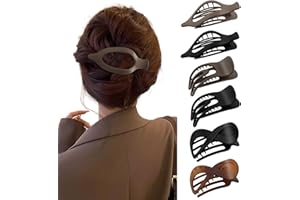 ULIYA Pinzas para el Pelo Mujer 6 Piezas Franceses para Señoras Clips de Pelo Plano Antideslizantes de Fijación Fuerte Adecuado para el Pelo Fino y Grueso