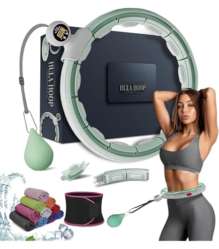 Smart Weighted Hula Hoop Für Erwachsene – Verstellbar 77–132 Cm, Mit 24 Gliedern & Kalorienzähler
