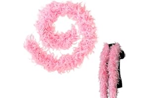 MORAINJAY Boa de plumas coloridas, boa de plumas de pavo natural de 6.6 pies para mujeres y niñas, 80 g de plumas esponjosas para disfraces, fiestas de baile, bodas, Halloween, cosplay, decoración de