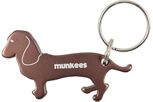 munkees Jamnik breloczek do kluczy z otwieraczem do butelek – figurka psa z aluminium – brązowy – prezent dla miłośników psów