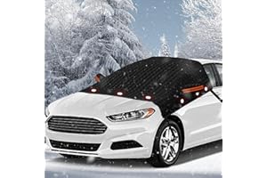 SRJEQC Protege Pare Brise Givre 144*125cm,Protection pare Brise Hiver Repliable 9 Magnétique et 2 Cache-Oreilles Réfléchissants,Universelle Protège pare Brise Hiver Anti Givre,Glace,Pluie,UV,pour Voiture,SUV