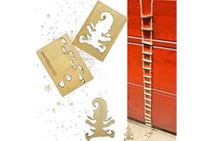 Qeioauek Wichtel Fußabdrücke Schablone Fenster,Gnome Streich Strickleiter,Wichtel Baustelle,Wichtelzubehör für Ihren Wichtel,Weihnachtsdeko Indoor Elf,für Böden,Fensterdekoration