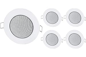 Hava Lot de 5 haut-parleurs encastrables mini en métal design halogène, blanc