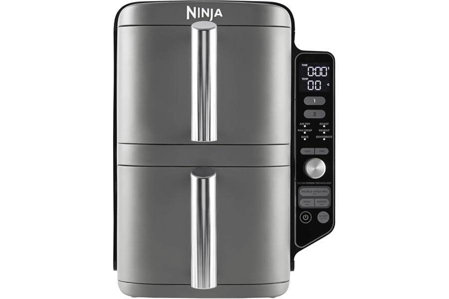 Ninja Double Stack XL Vertical Air Fryer, Double Zone, 4 Cooking Levels and 2 Drawers, 9.5L Capacity, 6 Functions, 8 Servings, Dishwasher Safe Components, Grey, SL400EU4.6 out of 5 stars41,16431 offers from€172.14