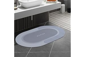 comfoyar Alfombra Baño Antideslizantes, Alfombrilla de Baño Secado Rápido Absorbente, Alfombras de Ducha Fácil de Limpiar Alfombra del Piso Bañer (40x60cm, Azul Ovalado)