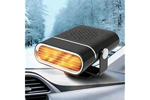 CHENBOOW Calefactor Coche Mechero Portátil,12V 150W Portátil Calentador Coche,Calentador De Coche Portátil,Rotación 360°,Calefacción y Ventilador de Refrigeración 2 en 1,para Descongelación de Invierno