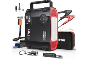 UTRAI Jstar 5 Booster Batterie,3500A 27000 mAh Booster Batterie Voiture Démarreur avec Fonction de Gonfleur 150 PSI (Jusqu’à 8.0L Essence/6.5L Gazole) Jump Starter avec LCD Lumière QC 3.0