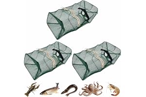 LIUKUANGDA 3 stycken vikbara fiskfälla kräftfälla räfflar för fiske Vikbar fiskfälla Vikbar fisk kräftfälla Köderfisk Fiskefi