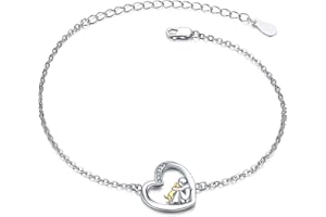 CHENGHONG Animal Women's Bracelet 925 Silver Adjustable Lucky Panda Elephants Cat Cow Dolphin Bracelets Anklet for Girl Kids Daughter Friends…