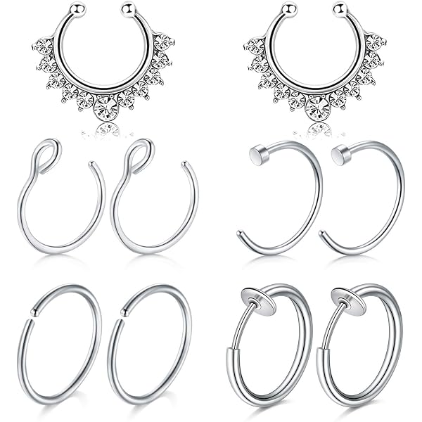PiercingJak 9Pcs Piercing Nez Or Faux Piercing Anneau Nez Doré Anneau de Nez Acier Inoxydable Strass Piercing Septum Tragus Hélix Cartilage Boucle d'oreille Bijoux de Corps Femme Homme PiercingJak 9Pcs Piercing Nez Or Faux Piercing Anneau Nez Doré Anneau de Nez Acier Inoxydable Strass Piercing Septum Tragus Hélix Cartilage Boucle d'oreille Bijoux de Corps Femme Homme