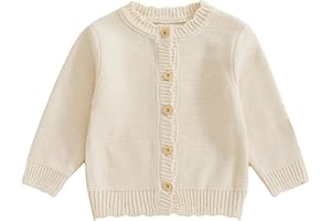 Himllauen Infant Baby Girl Boy Solid Cardigan Toddler Long Sleeve Button Closure Warm Winter Sweater Newborn Girl Autumn Tops Clothes for Girls Boys
