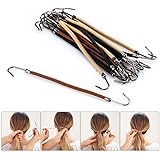 SALOCY Ponytail Hooks Elastic Bands Hair Styling,Pack of 18, 3 Colors