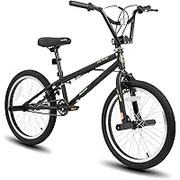 Hiland 20 Pollici BMX, Sistema Rotore a 360°, Freestyle, 4 Ponti in Acciaio, Paracatena, Ruota Libera, Colore Blu/Rosso/Aranc