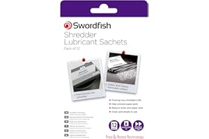 Swordfish Shredder Oil Lubrication Sachets - Suitable for all Paper Shredders (Pack of 12) ref 40015