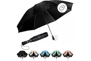Chakipee Paraguas plegable Antiviento mujer - Paraguas invertido resistente al viento, Paraguas de viaje automático portátil compacto hombre, revestimiento de 210T, resistente a los rayos UV