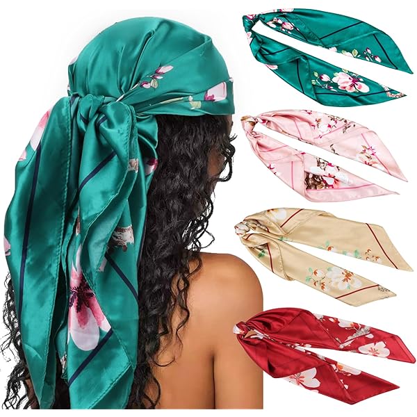 Set 3 Sciarpe Quadrate Donna - 60x60 Cm, Seta E Poliestere, Nero, Rosso, Bianco - Foto 11