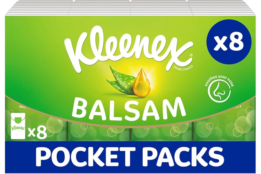 Kleenex Balsam Pocket Pack Tissues, 8 Pocket Packs