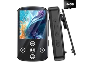 IVCDODVD Lvcdodvd MP3 Players with Clip 64GB Bluetooth 5.4 Music Player Sport MP3 Player with HiFi Sound FM radio Voice Recorder E-Book OTG Support Support up to 128GB TF Card Black