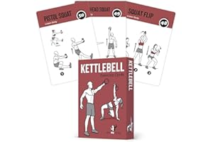 NewMe Fitness Kettlebell Cartes d'exercice des séances d'entraînement de Gym à Domicile pour Musculaire 3,5" x5" Cartes