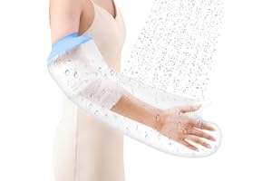 AMSGANK Protège Bras Plâtre Adulte, Protections pour Plâtre Imperméable Protection Bras Douche Couvre-main Plâtré Réutilisable Protège-plâtre Bras pour les Mains Blessées, le Poignet (Half Arm)