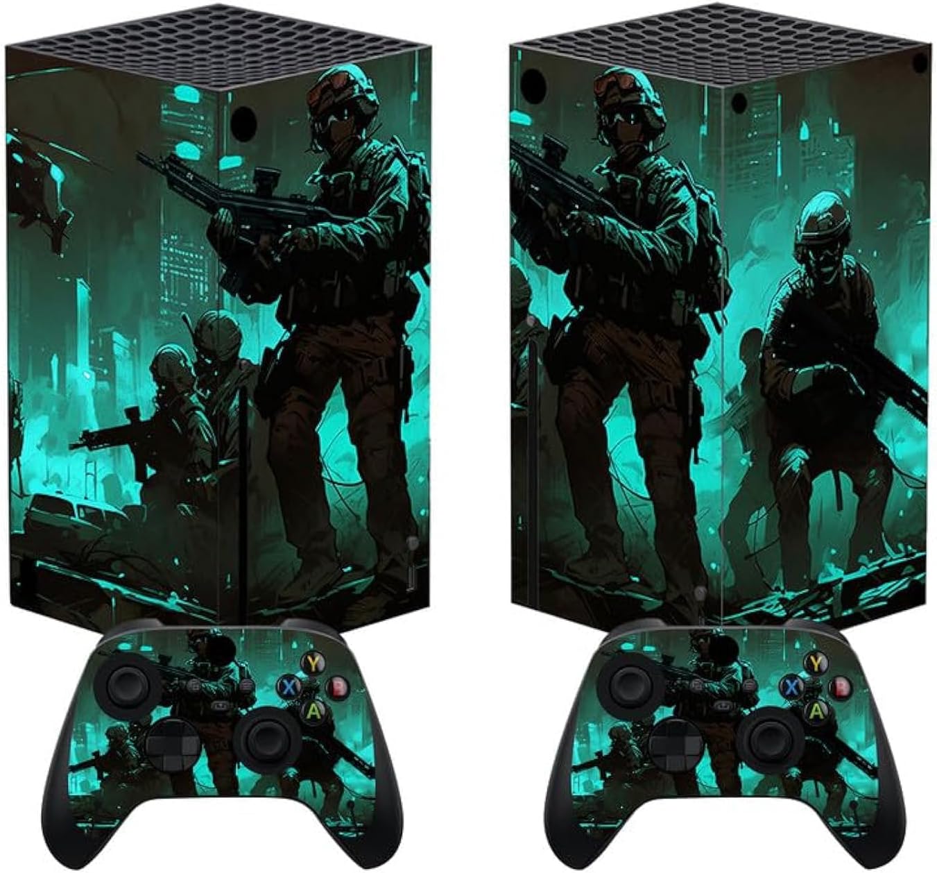 playvital Custom Vinyl Skins for Xbox Series X, Wrap Decal Cover Stickers for Xbox Series X Console Controller - Fearlessness