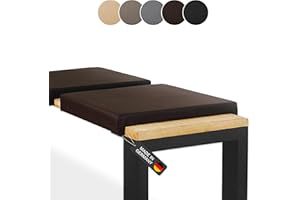 ‎LYCCE Lycce Bankauflage Klemmkissen 2 Leisten, Sitzkissen Kunstleder braun, Banktiefe 37 cm