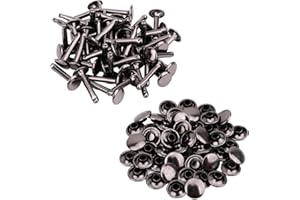 TRIMMING SHOP 10mm x 18mm Extra Long Double Capuchon Rivets - 50 Pièces - Idéal pour Cuir Loisirs créatifs - Bronze, 10 mm x 18 mm