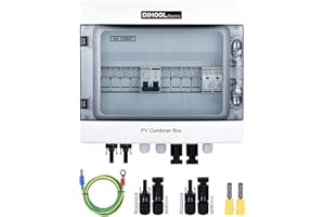 DIHOOL Solar PV Combiner Box 4 STRING 15A Fuse With Lightning Protection SPD DC500V IP65 Waterproof Pre-Wired M-C-4 Cable