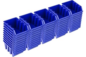 PAFEN Set de 50 cajas apilables NP4, color azul