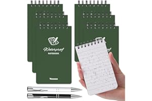 Yoosso 6PCS Waterproof Notebook, 5 * 3 Inch Waterproof Notepad Pocket Notebook For Outdoor Activity Recording