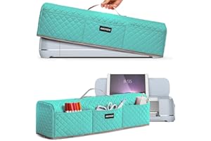AMOIGEE Padded Dust Cover - Compatible with Cricut Maker & Explore Machines, with Pockets for Cricut Accessories