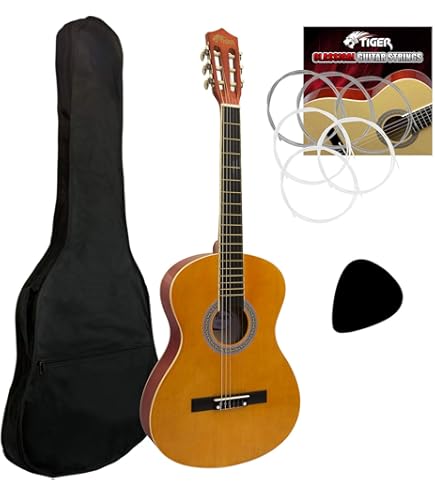 3rd Avenue 3/4 formaat klassieke Spaanse gitaar voor kinderen, beginnerspakket, met nylon snaren, tas, snaren, digitaal