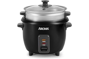 Aroma Housewares - Cuociriso a vapore ARC-363-1NGB, vaporiera, da 2 a 6 tazze di riso, colore: Argento