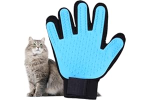 Aruicheng Cat Grooming Glove Dog Grooming Glove Pet Hair Remover Cat Brush Glove Massage Deshedding Gloves For Dogs, Cats, Rabbits & Horses with Long/Short/Curly Hair