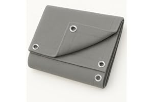 GLAMPTEX UK Eco Green Canvas Heavy Duty Cotton Tarpaulin Cover Boat Log Store Roofing Sheets (Grey, 2m x 2m)