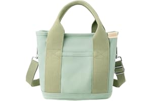 jingyuKJ Canvas Tote Bags for Women Mini Crossbody Bags with Zipper Handbag Tote Purse Tote Shopping Bag Shoulder Bag for School Shopping Work Travel