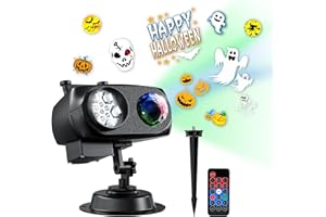 ALED LIGHT Proiettore di Natale luci per esterni IP44 impermeabile, 15 W luminoso HD Ocean Wave Effect, 12 diapositive 96 nessuna dissolvenza immagini luce per regalo Halloween, Natale proiettore LED decorazione