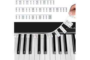 COMBLU Removable Silicone Piano Notes Guide,Reusable 88 Key Full Size Piano Keyboard Note Labels, No Need Stickers, Keyboard Piano Note Strips with Box, Great Learning Tool for Beginners (Colour)
