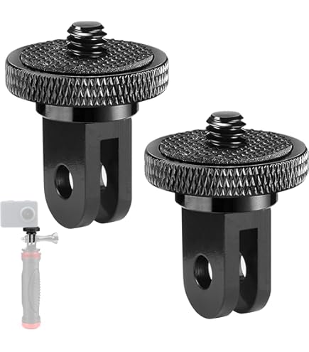 HSU Aluminium statiefmontageadapter voor GoPro, 2-pack camera-adapter voor Hero 12/11/10/9/8/7/6/5/4/3 Action Camera (zwart