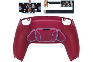 eXtremeRate RISE4 Remap Kit Programmabile per ps5 Controller BDM-010/020,Cover Grip Gomma&4 Tasti Posteriori Palette Back Buttons per ps5 Joystick(BDM-010/020)-Cosmic Red