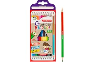 Starplast 12 LÁPICES DE COLORES BICOLOR Set de 12 lápices de colores bicolor, para dibujo artístico, para colorear. Uso escolar y artístico.