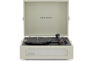Crosley Voyager Giradischi con 2 altoparlanti, Bluetooth In & Out e AUX - Giradischi Vintage a 3 velocità - Per vinili da 7", 10" e 12" - Portatile con custodia integrata - Dune Dune