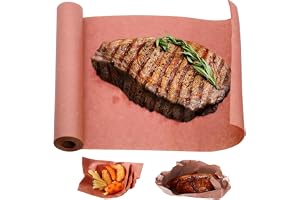 Butcher Papper för röker, slaktarpapper rosa, original slaktarpapper rulle, BBQ kraftpapper 30 cm x 10 m, butcherpapper för långtidsmatlagning, rök, grill (1)