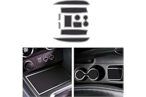 CDEFG Compatible avec Renault Clio 4 2013-2019 Tapis de Protection Anti-poussière Antidérapant Coupe Porte Gobelet Tasse Boîte de Bras Caoutchouc Voiture Console Centrale Accessoire (Blanc)