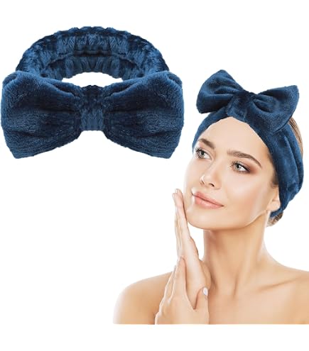 Fascia Per Capelli Con Fiocco In Flanella Traziewell - Elastica Per Doccia, Yoga, Cura Della Pelle, Donna