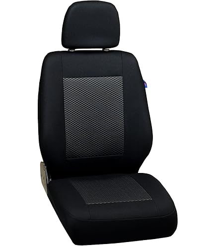 GIOVANNI BUTTI Housses De Siège Auto Universelles 2+1 Pour Renault Trafic 3 (2015-2024), Opel Vivaro B (2014-2018) - Housses De Siège Avant De Voiture En Lin, Noir Et Gris, Housse De Protection De